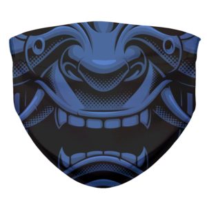 Dark Blue Samurai Face Mask Sengoku Menpo Style