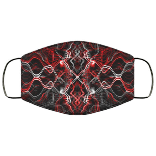 Red Black Smoke Abstract Face Mask