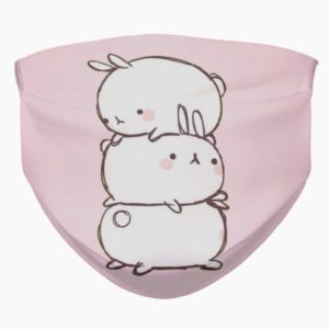 Molang Fat Potato Bunny Pooped Tired Face Mask
