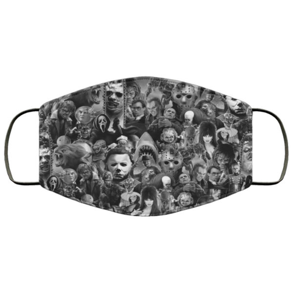 Horror Movie Gods B and W Face Mask Reusable