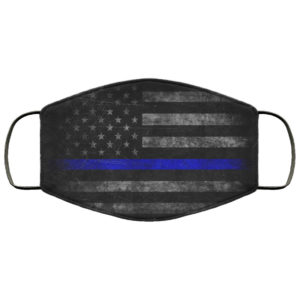 Thin Blue Line Police Face Mask Reusable