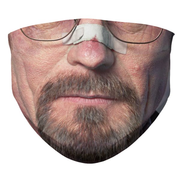 Heisenberg Breaking Bad TV Show with Bruises and Banages Face Mask