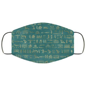 Teal Hieroglyphics Egyptian Face Mask