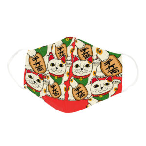 Japanese Maneki Neko Good Luck Cat Charm Bring Fortune Face Mask