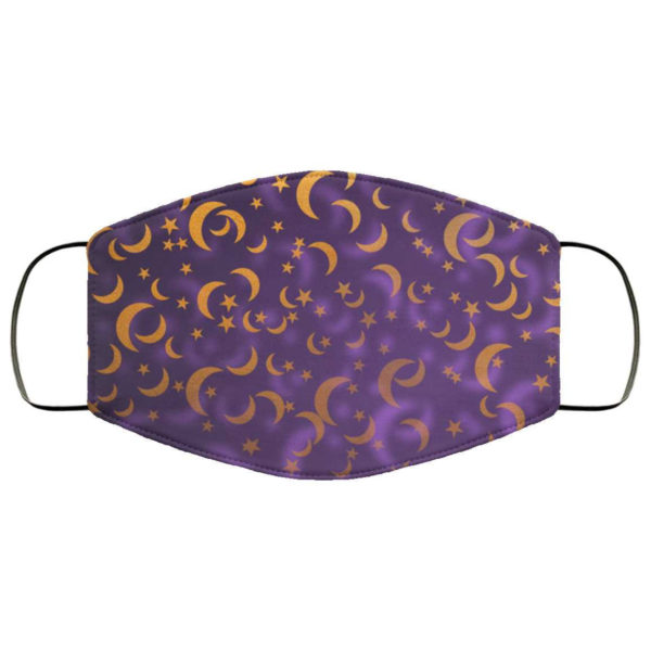 Purple Moon  Stars Halloween Face Mask – Trick or Treat Mask
