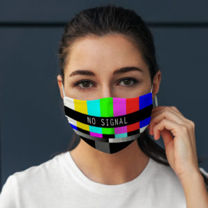 Funny Vintage Classical Television TV No Signal Screen Face Mask