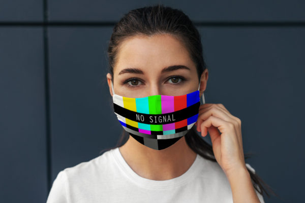 Funny Vintage Classical Television TV No Signal Screen Face Mask