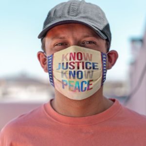 No Justice No Peace BLM Black Lives Matter Tie Dye Hologram Face Mask