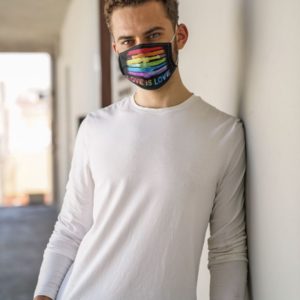Pride Equal Humanity Love is Love LGBT Rainbow Face Mask