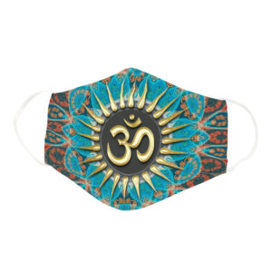 Beautiful Om Symbol Yoga Lover Turquoise Mandala Design Face Mask