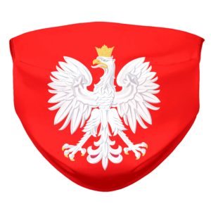 Polish Coat of Arms Herb_Polski Crest insignia Eagle Face Mask Red Field White Polish Eagle