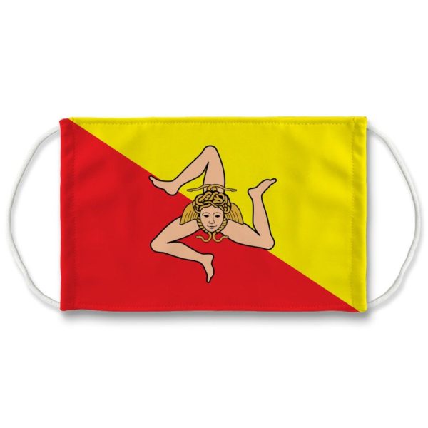 Sicilian Flag Trinacria Sicilian Pride Face Mask Italian Pride