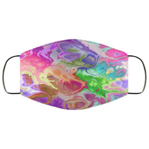 Fluid Paint Swirls Colorful Rainbow Pattern Pretty Marble Face Mask