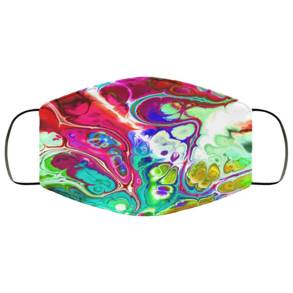 Fluid Paint Swirls Colorful Red Marble Face Mask
