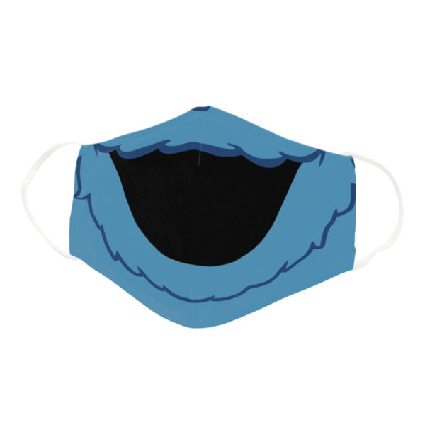 Cute Blue Monster Mouth Cartoon Reusable Face Mask