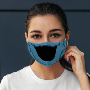 Cute Blue Monster Mouth Cartoon Reusable Face Mask
