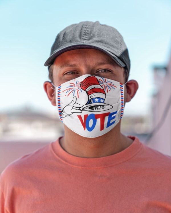 Voting US Presidential Election Cat In The Hat Face Mask