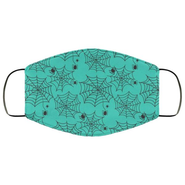 Teal Spiderwebs Halloween Face Mask – Trick or Treat Mask