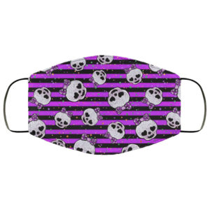 Girly Skulls  Bows Halloween Face Mask – Trick or Treat Mask Purple