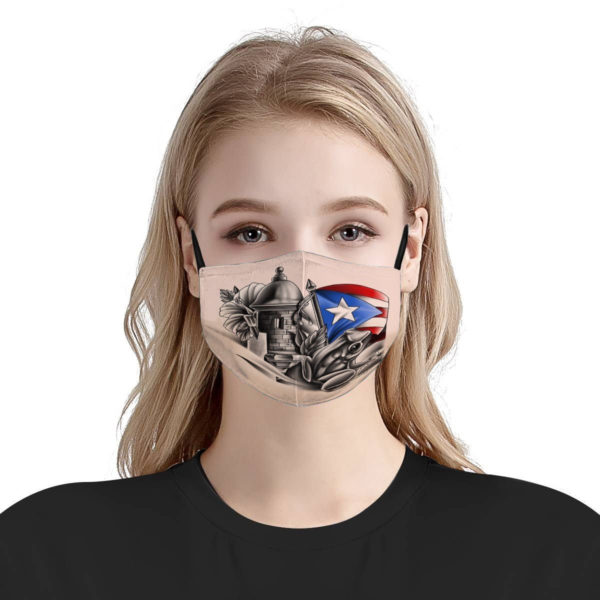 Puerto rico with plag patter face mask
