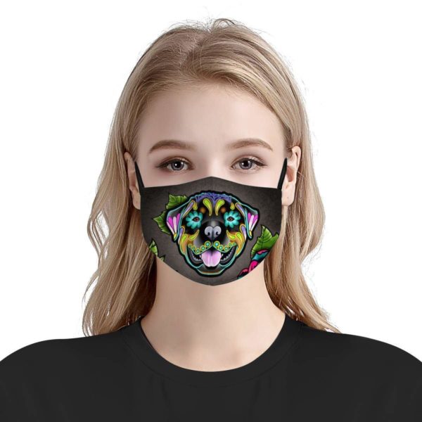 Rottweiler day of the dead Face Mask