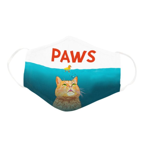 Funny Yellow Cat PAWS Under Ocean Beast Face Mask