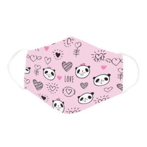 Funny Cute Pink Panda Bear With Love Heart Gift Face Mask