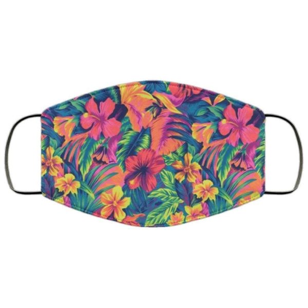 Neon Floral Print Face Mask