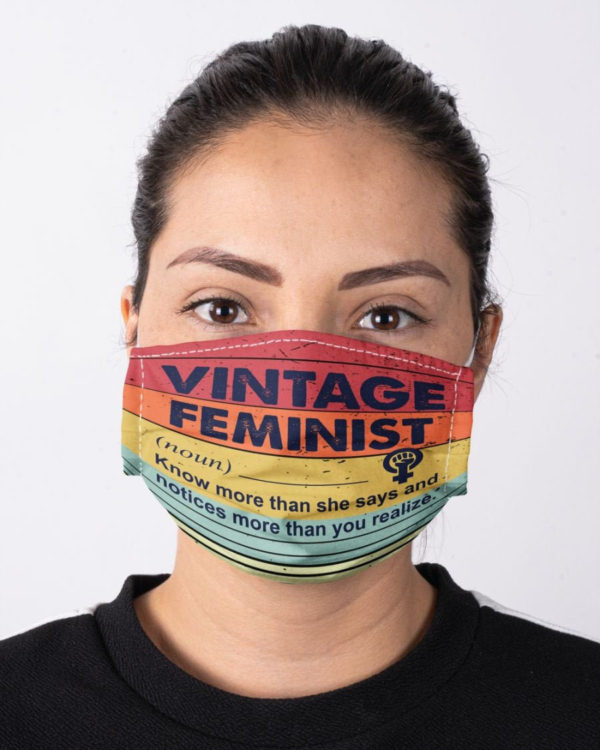 Vintage Feminist Definition Girl Power Feminism Face Mask