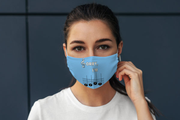 Sorry Im Deaf Musical Note Perfect Gift For Disability Face Mask