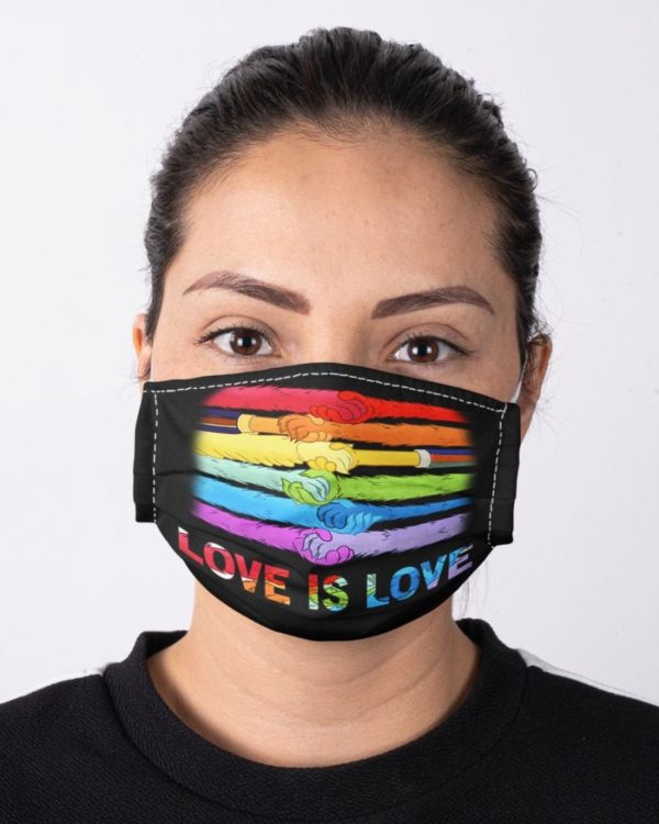 Pride Equal Humanity Love is Love LGBT Rainbow Face Mask