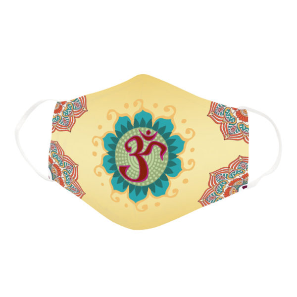 Beautiful Om Symbol Yoga Lover Yellow Mandala Design Face Mask