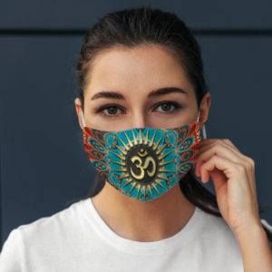 Beautiful Om Symbol Yoga Lover Turquoise Mandala Design Face Mask