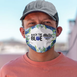 Black The Blue Blue Lives Matter Thin Blue Line Police Support Law Enforcement Face Mask