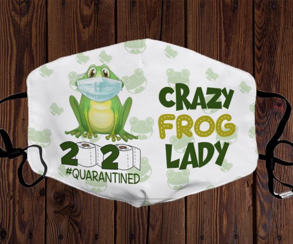 Crazy Frog Lady 2020 Quarantined Funny Quarantine Face Mask
