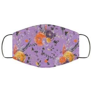 Purple Floral Halloween Face Mask