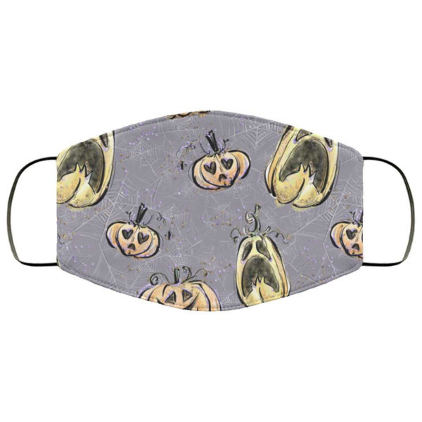 Screaming Pumpkins Halloween Face Mask – Rustic Farmhouse Style Trick or Treat Mask