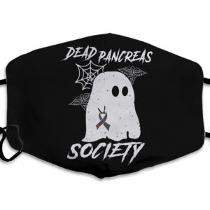 Dead Pancreas Society Pink Warrior Breast Cancer Awareness Survivor Ghost Boo Horror Squad Face Mask
