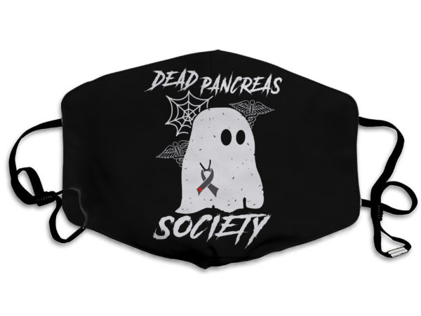 Dead Pancreas Society Pink Warrior Breast Cancer Awareness Survivor Ghost Boo Horror Squad Face Mask