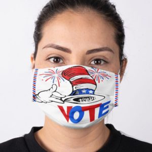 Voting US Presidential Election Cat In The Hat Face Mask