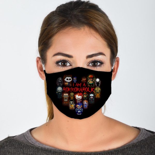 I Am A Horroraholic Face Mask