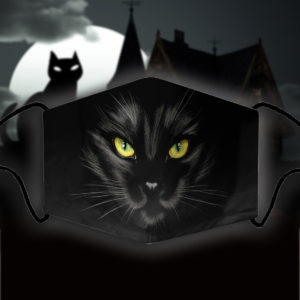 Black cat Halloween themed face masks