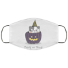 Halloween Cat Witch on a Broom Face Mask