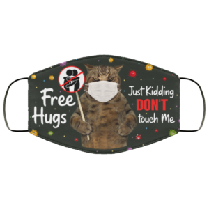 Free Hugs Just Kidding Dont Touch Me Angry Cat Face Mask