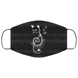 Cat Treble Clef G Clef Note Funny Cat Music Face Mask