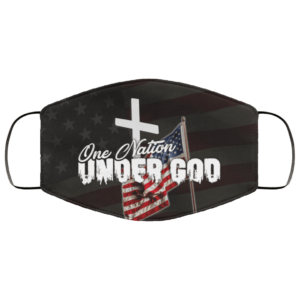 American Flag Cross One Nation Under God Face Mask