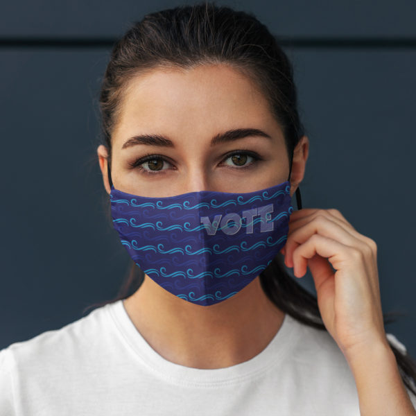 Vote Pattern Blue Wave Liberal Voter Election 2020 Dump Trump Face Mask