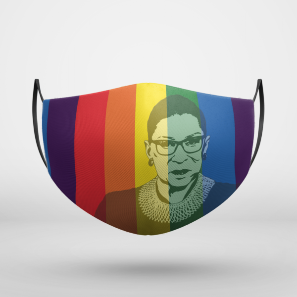 Ruth Bader Ginsburg Rainbow Face Mask