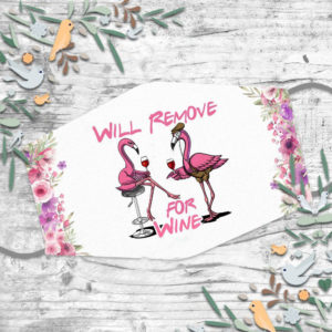 Will Remove For Wine Couple Cool Flamingos Face Mask
