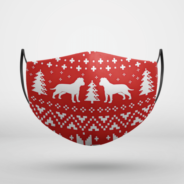 American Staffordshire Terrier Dog Ugly Christmas Face Mask